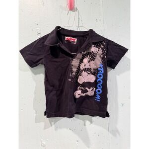 Akuma Boys Black Motorcycle Vroom Graphic Polo Shirt Short Sleeve Size 4T